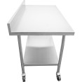 Plan de travail professionnel mobile à usage professionnel avec pieds réglables Étagère inférieure en acier inoxydable Dosseret arrière 800x700x900/1000mm | Adexa WT7080C Plan de travail professionnel mobile à usage professionnel avec pieds réglables Étagère inférieure en acier inoxydable Dosseret arrière 800x700x900/1000mm | Adexa WT7080C