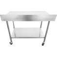 Plan de travail professionnel mobile à usage professionnel avec pieds réglables Étagère inférieure en acier inoxydable Dosseret arrière 800x700x900/1000mm | Adexa WT7080C Plan de travail professionnel mobile à usage professionnel avec pieds réglables Étagère inférieure en acier inoxydable Dosseret arrière 800x700x900/1000mm | Adexa WT7080C