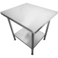 Plan de travail professionnel mobile à usage professionnel avec pieds réglables Étagère inférieure en acier inoxydable 1800x600x900mm | Adexa WT60180CWO