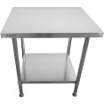 Plan de travail professionnel mobile à usage professionnel avec pieds réglables Étagère inférieure en acier inoxydable 1800x600x900mm | Adexa WT60180CWO