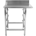 Table de déchargement côté gauche avec panier pour lave-vaisselle et dosseret en acier inoxydable 800 x 650 x 850 mm | Adexa WTF6065L