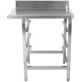 Table de déchargement côté droit avec panier pour lave-vaisselle et dosseret en acier inoxydable 800 x 650 x 850 mm | Adexa WTF6065R