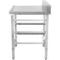 Table de déchargement côté droit avec panier pour lave-vaisselle et dosseret en acier inoxydable 800 x 650 x 850 mm | Adexa WTF6065R