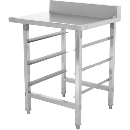 Table de déchargement côté droit avec panier pour lave-vaisselle et dosseret en acier inoxydable 800 x 650 x 850 mm | Adexa WTF6065R