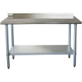 Table de travail Inox Étagère inférieure Dosseret 1200x600x900/1000mm | Adexa WT60120
