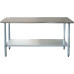 Table de travail en acier inoxydable Étagère inférieure 1400x700x900mm | Adexa WT70140WO