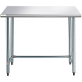 Table de travail commerciale en acier inoxydable, sans étagère inférieure, 1220 x 760 x 900 mm | Adexa WTGOB3048418