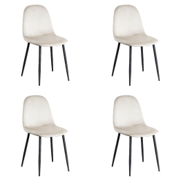 Chaise de salle à manger en velours beige | Adexa WW088BEIGE
