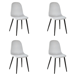 Chaise de salle à manger en velours gris clair | Adexa WW088LIGHTGREY