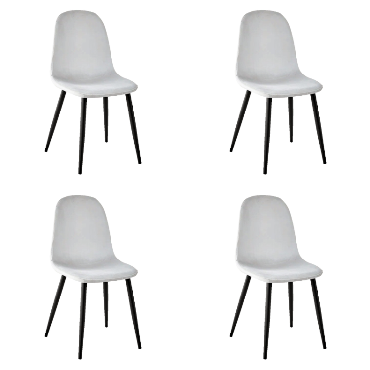 Chaise de salle à manger en velours gris clair | Adexa WW088LIGHTGREY Chaise de salle à manger en velours gris clair | Adexa WW088LIGHTGREY
