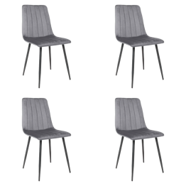 Chaise de salle à manger en velours gris foncé | Adexa WW101DARKGREY