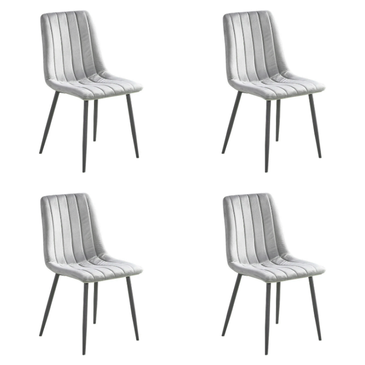 Chaise de salle à manger en velours gris clair | Adexa WW101LIGHTGREY Chaise de salle à manger en velours gris clair | Adexa WW101LIGHTGREY