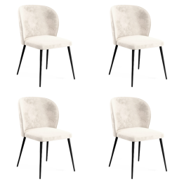 Chaise de salle à manger en velours beige | Adexa WW166BEIGEVELVET