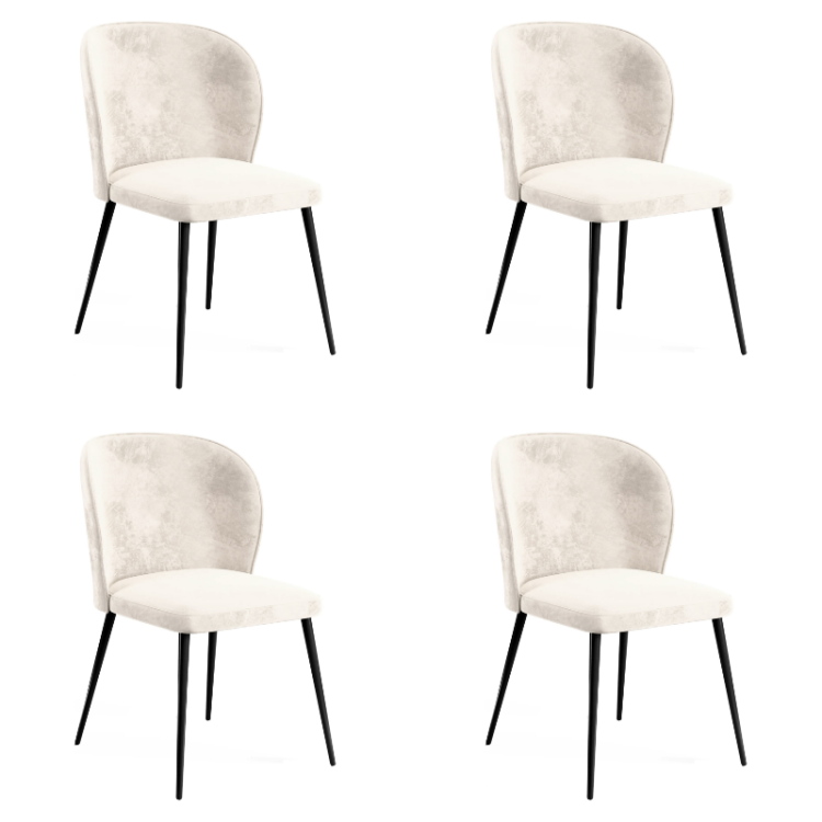 Chaise de salle à manger en velours beige | Adexa WW166BEIGEVELVET Chaise de salle à manger en velours beige | Adexa WW166BEIGEVELVET