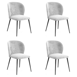 Chaise de salle à manger en velours gris clair | Adexa WW166LIGHTGREYVELVET