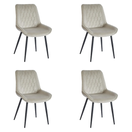 Chaise de salle à manger d'appoint, assise en velours beige | Adexa WW198BEIGE