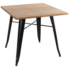 Table bistrot, plateau en bois naturel, 800 x 800 mm, intérieur | Adexa WW286NW