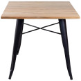 Table bistrot, plateau en bois naturel, 800 x 800 mm, intérieur | Adexa WW286NW