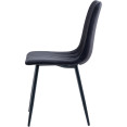 Chaise de salle à manger avec pieds en métal et assise rembourrée en velours noir | Adexa WW5025 Chaise de salle à manger avec pieds en métal et assise rembourrée en velours noir | Adexa WW5025