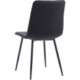 Chaise de salle à manger avec pieds en métal et assise rembourrée en velours noir | Adexa WW5025 Chaise de salle à manger avec pieds en métal et assise rembourrée en velours noir | Adexa WW5025