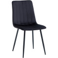 Chaise de salle à manger avec pieds en métal et assise rembourrée en velours noir | Adexa WW5025 Chaise de salle à manger avec pieds en métal et assise rembourrée en velours noir | Adexa WW5025