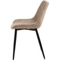Chaise de salle à manger avec pieds en métal et assise rembourrée en similicuir marron clair | Adexa WW5055