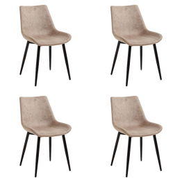 Chaise de salle à manger avec pieds en métal et assise rembourrée en similicuir marron clair | Adexa WW5055 Chaise de salle à manger avec pieds en métal et assise rembourrée en similicuir marron clair | Adexa WW5055