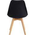 Chaise de salle à manger d'appoint, pieds en bois et assise rembourrée en velours noir | Adexa WW6011BV Chaise de salle à manger d'appoint, pieds en bois et assise rembourrée en velours noir | Adexa WW6011BV