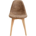 Chaise de salle à manger d'appoint, pieds en bois et assise rembourrée en similicuir marron clair | Adexa WW6027 Chaise de salle à manger d'appoint, pieds en bois et assise rembourrée en similicuir marron clair | Adexa WW6027