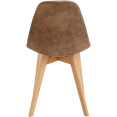 Chaise de salle à manger d'appoint, pieds en bois et assise rembourrée en similicuir marron clair | Adexa WW6027 Chaise de salle à manger d'appoint, pieds en bois et assise rembourrée en similicuir marron clair | Adexa WW6027