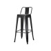 4pcs Tabouret de Bar Haut Acier Noir avec Dossier Intérieur | Adexa WW62