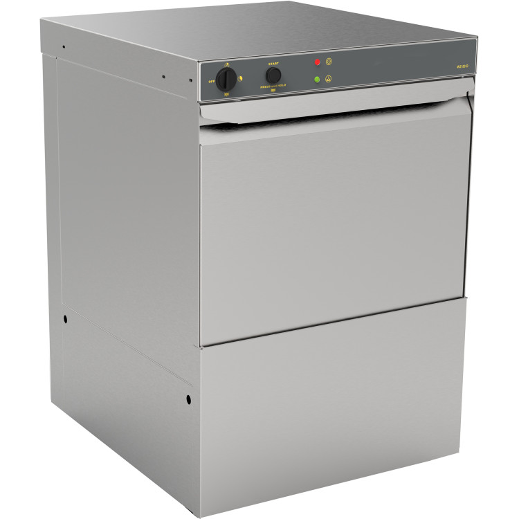 Lave-vaisselle professionnel de catégorie B, 500 assiettes/heure, panier de 500 mm, pompe de vidange, pompe à détergent, pompe à liquide de rinçage | Adexa WZ50DRDP, catégorie B