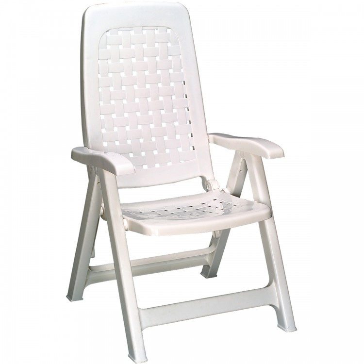 Chaise de patio pliante blanche 695x590x1050mm | Adexa XDC112