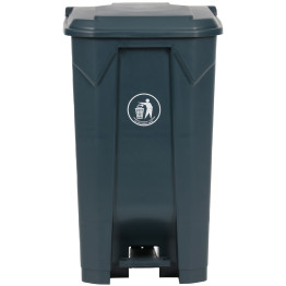 Poubelle à pédale commerciale 100 L, gris PEHD, 493 x 475 x 840 mm | Adexa XDL100K18GREY
