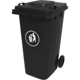 Poubelle à roulettes 240 litres noire | Adexa XDL240A11BLACK