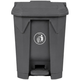 Poubelle à pédale commerciale 30 L, gris PEHD, 430 x 402 x 436 mm | Adexa XDL30K7GREY