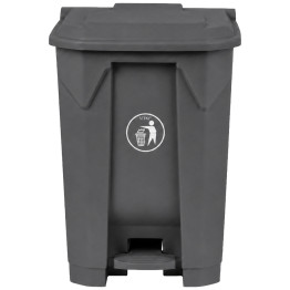Poubelle à pédale commerciale 50 L en PEHD gris 430 x 402 x 600 mm | Adexa XDL50K7GREY