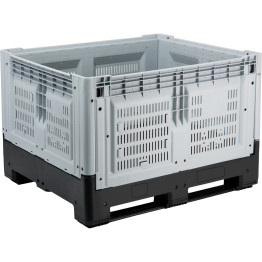 Caisse-palette ventilée en plastique | 790 mm (H) x 1000 mm (L) x 1200 mm (P) | Adexa XDP1210KWGREY