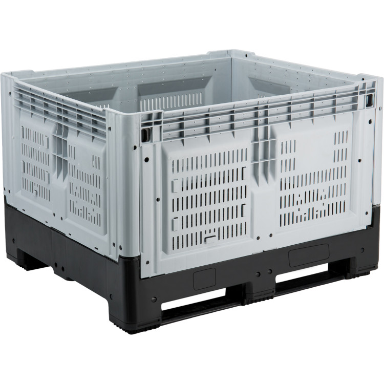 Caisse-palette ventilée en plastique | 790 mm (H) x 1000 mm (L) x 1200 mm (P) | Adexa XDP1210KWGREY