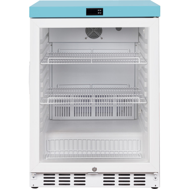 Réfrigérateur vertical à porte vitrée 110 litres 3 étagères, catégorie B | Adexa YC120G, catégorie B