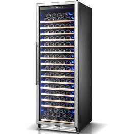Cave à vin professionnelle 16 étagères, 457 litres (185 bouteilles), zone de température unique, refroidissement par compresseur, dimensions : 598 x 685 x 1957 mm, acier inoxydable | Adexa YC510AS