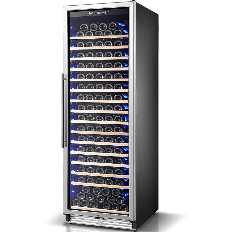 Cave à vin professionnelle 16 étagères, 457 litres (185 bouteilles), zone de température unique, refroidissement par compresseur, dimensions : 598 x 685 x 1957 mm, acier inoxydable | Adexa YC510AS