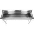 Évier professionnel en acier inoxydable, 1 cuve, dosseret, dimensions : 1500 x 450 x 800 mm, pieds ronds | Adexa YDPS15038