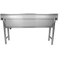 Évier professionnel en acier inoxydable, 1 cuve, dosseret, dimensions : 1500 x 450 x 800 mm, pieds ronds | Adexa YDPS15038