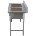 Évier commercial en acier inoxydable 1080 x 600 x 900 mm, 2 bacs, avec dosseret | Adexa YDRST245A Évier commercial en acier inoxydable 1080 x 600 x 900 mm, 2 bacs, avec dosseret | Adexa YDRST245A