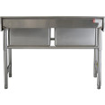 Évier commercial en acier inoxydable 1080 x 600 x 900 mm, 2 bacs, avec dosseret | Adexa YDRST245A Évier commercial en acier inoxydable 1080 x 600 x 900 mm, 2 bacs, avec dosseret | Adexa YDRST245A