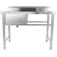 Évier commercial en acier inoxydable 1080 x 600 x 900 mm, 1 cuve avec dosseret | Adexa YDRST60110L