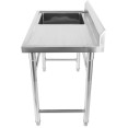 Évier commercial en acier inoxydable 1080 x 600 x 900 mm, 1 cuve avec dosseret | Adexa YDRST60110L