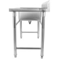 Évier commercial en acier inoxydable 1080 x 600 x 900 mm, 1 cuve avec dosseret | Adexa YDRST60110L