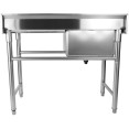 Évier commercial en acier inoxydable 1080 x 600 x 900 mm, 1 cuve avec dosseret | Adexa YDRST60110L